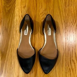 Halogen Black Leather Flats